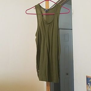 Plain green tank lace sides